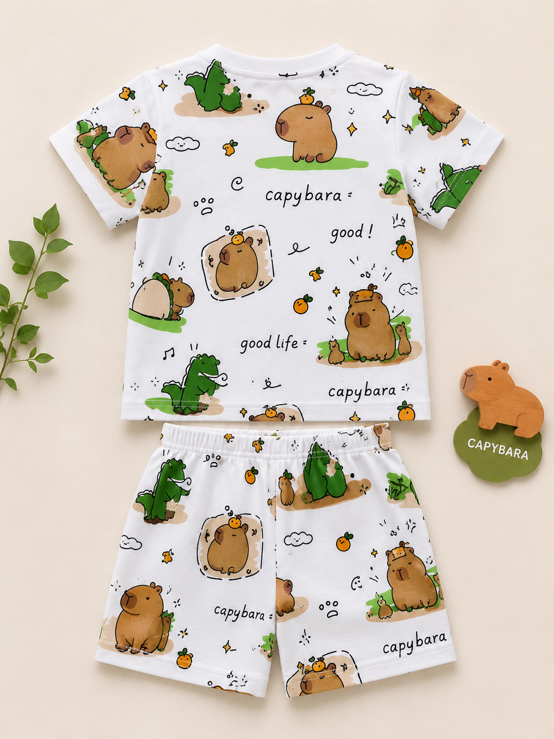 Capybara Print Cotton Co-ord Set for Boys