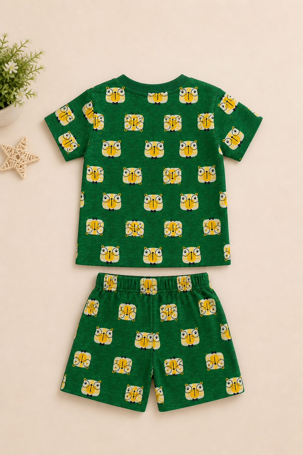 Owl Print Co-ord Set for Boys (T-Shirt & Shorts)