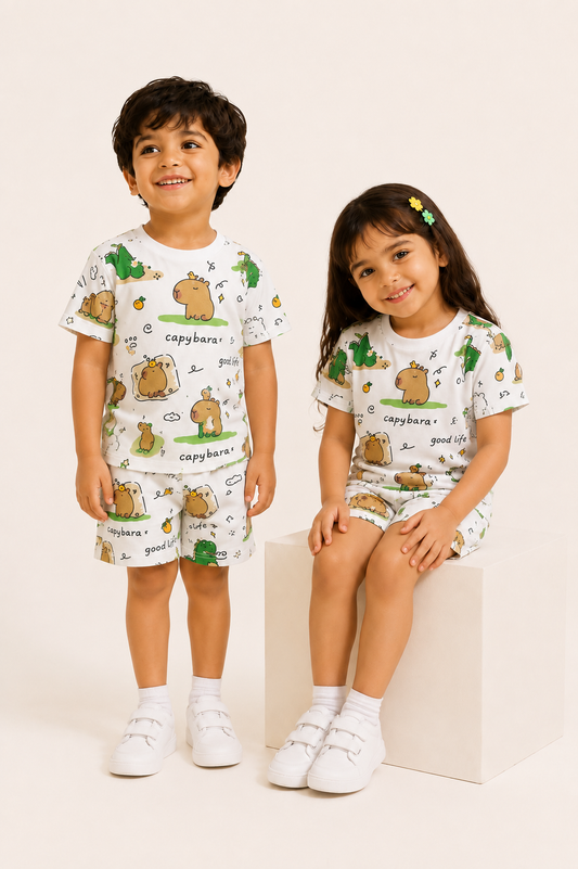 Capybara Print Cotton Co-ord Set UNISEX