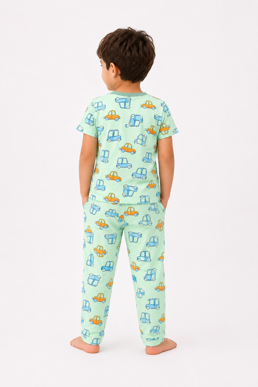 Mini Car Print Cotton Co-ord Set for BOYS | Half Sleeve and Full Pajama