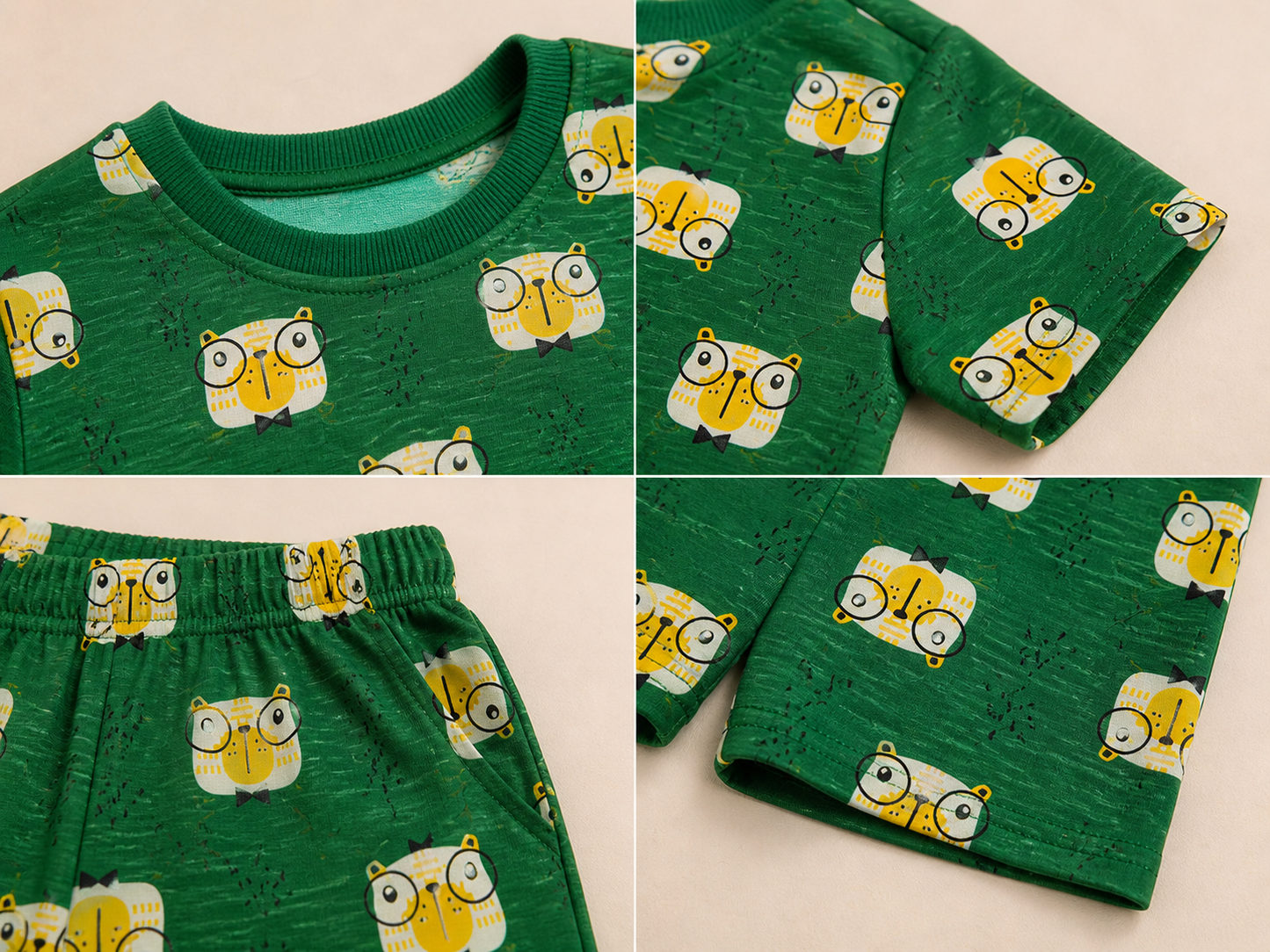 Owl Print Co-ord Set for Boys (T-Shirt & Shorts)