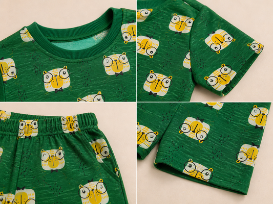 Owl Print Co-ord Set for Boys (T-Shirt & Shorts)