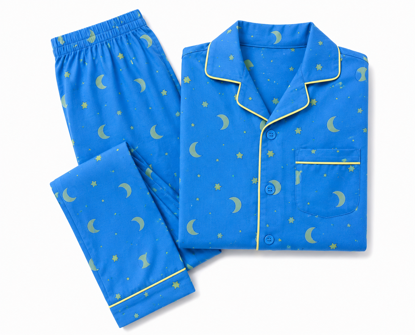 Moon & Stars Print Pure Cotton Full Sleeve Night Suit for Kids | Boys & Girls