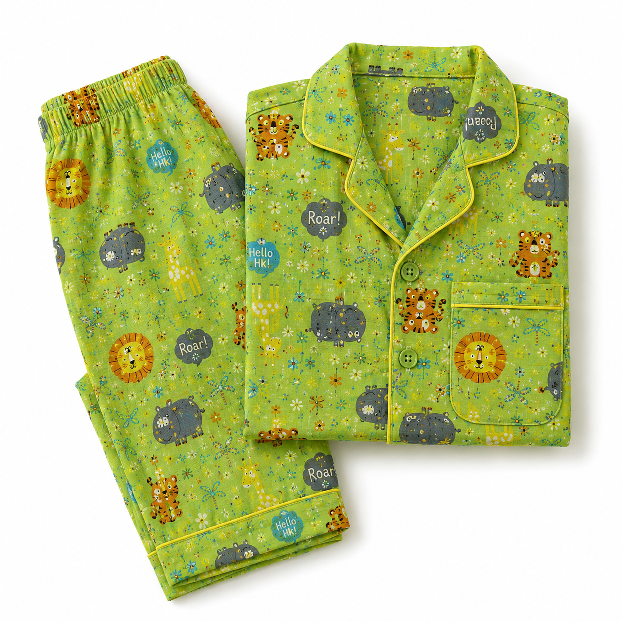 Jungle Safari Print Pure Cotton Night Suit for Kids | Boys & Girls