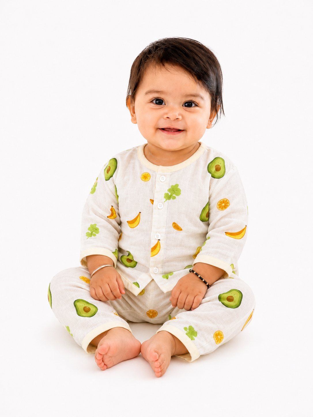 Avocado Print Night Suit Muslin Cotton for Babies