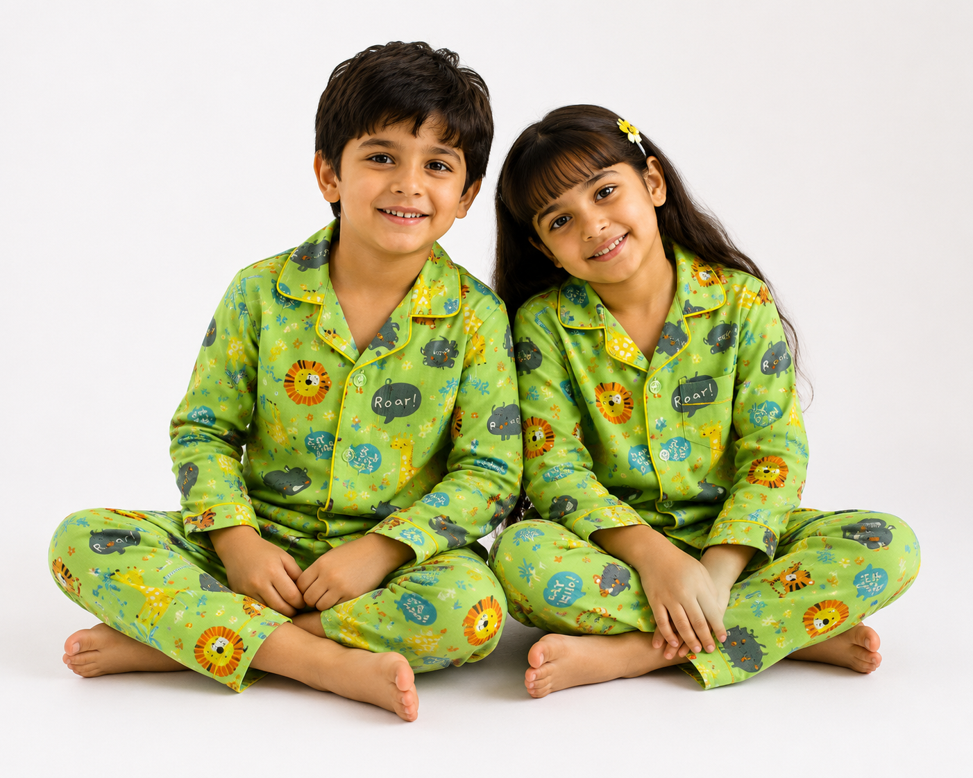 Jungle Safari Print Pure Cotton Night Suit for Kids | Boys & Girls