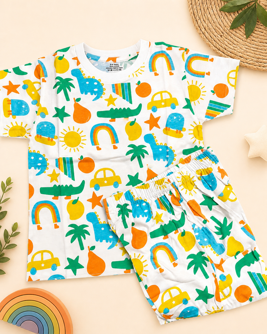 Dino Print Co-ord Set for Kids (T-Shirt & Shorts)